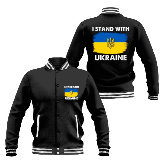 I Stand with Ukraine Ukraine Flag Baseball Jackets