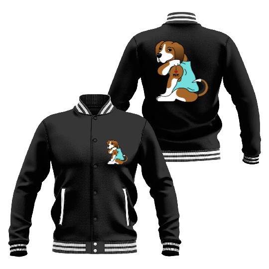 I Love Mom Tattoo Basset Hound Baseball Jackets
