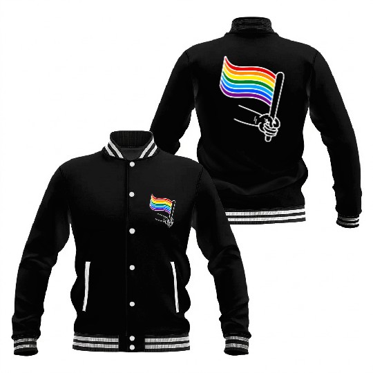 LGBT pride rainbow heart Baseball Jackets