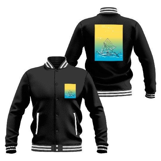 sailing canoe Baseball Jackets