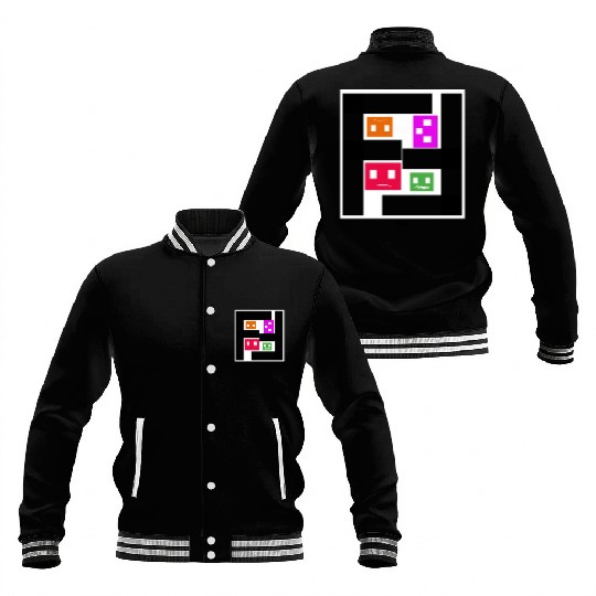 Geometric Cubes In Game - multi-sided cubes Baseball Jackets