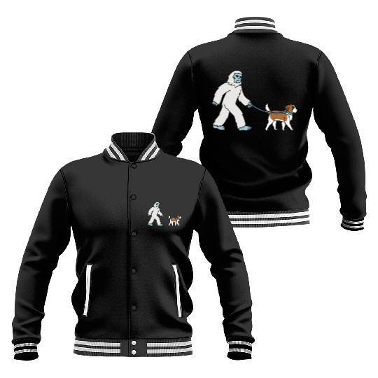 Bigfoot Sasquatch Walking Saint Bernard Baseball Jackets