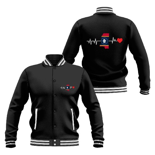 Mississippi Heartbeat Gift Baseball Jackets