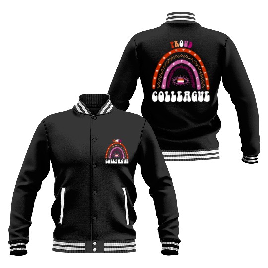 Lesbian Rainbow Proud Colleague Lesbian Baseball Jackets