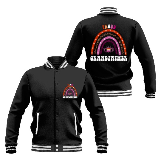 Lesbian Rainbow Proud Grandfather Lesbian Baseball Jackets