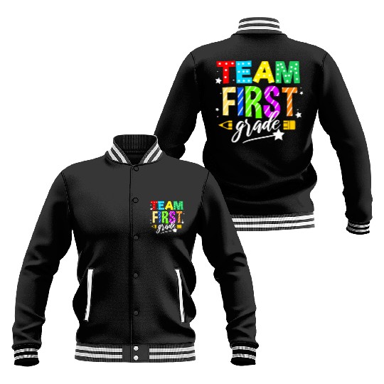 Team First Grade For Elementary Teacher Baseball Jackets