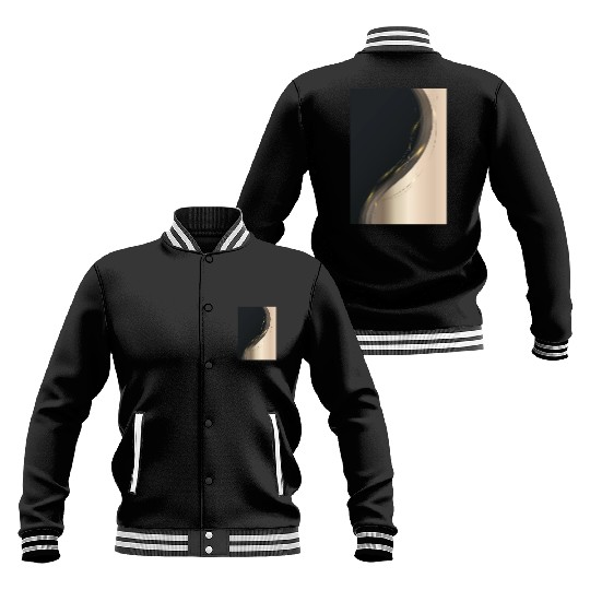 Luxury Elegant Black Gold Wave Baseball Jackets