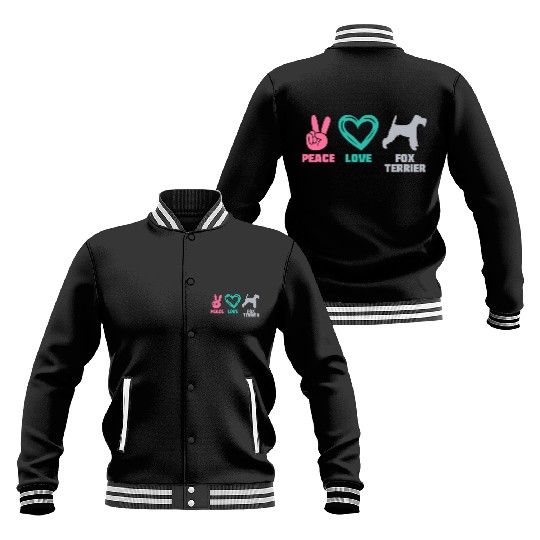 Wire Fox Terrier Mom Peace Love Baseball Jackets