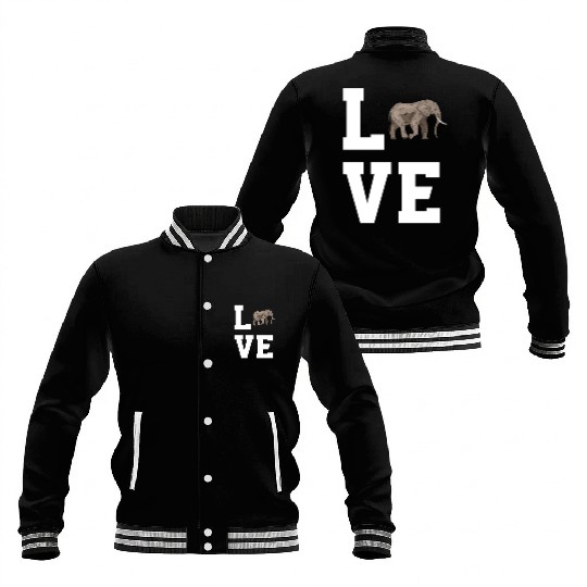 Love Elephants Baseball Jackets