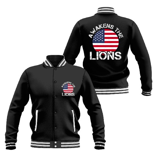 American Flag Awakens The Lion Baseball Jackets