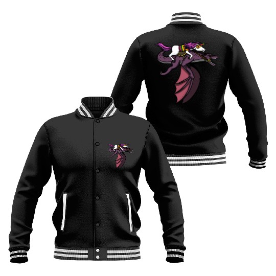 Unicorn Riding Dragon Baseball Jackets
