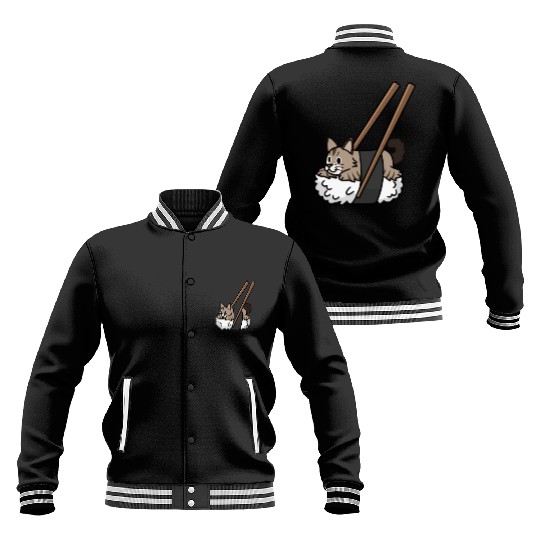 Maine Cat Nigiri Sushi Baseball Jackets