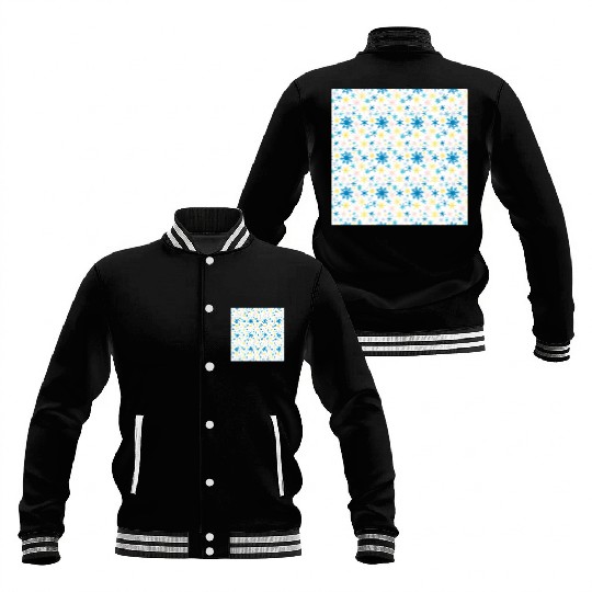 Modern Snowflakes Pattern Colorful Baseball Jackets