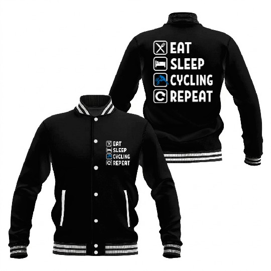 Eat Sleep Cycling Repeat Baseball Jackets