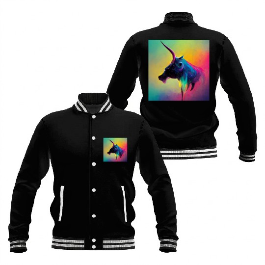 Colorful Unicorn Cow Baseball Jackets
