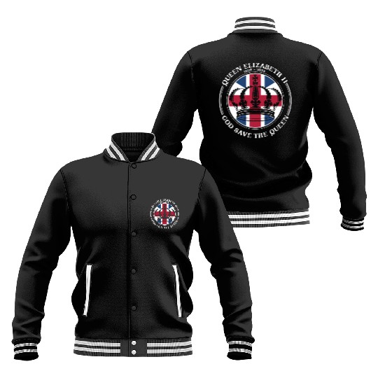 UK British Queen Elizabeth II God Save The Queen Baseball Jackets