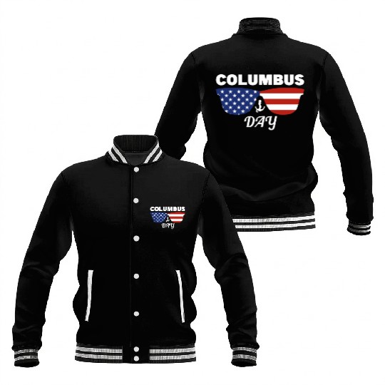 Columbus Day Glasses America Baseball Jackets
