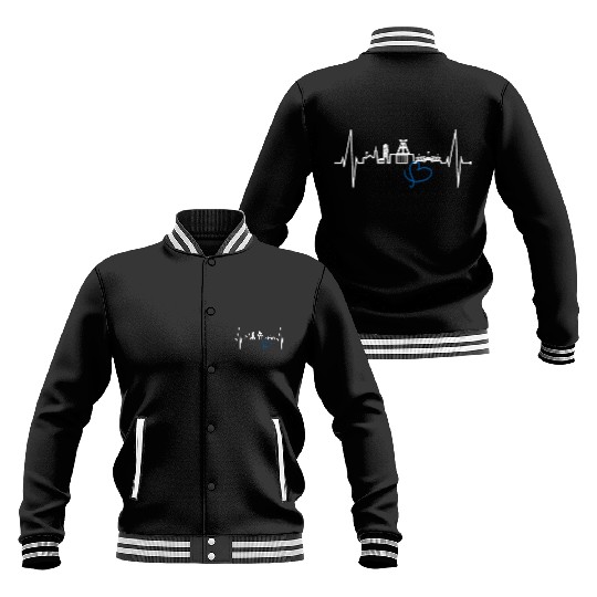 Bochum Skyline Heartbeat Ruhrpott Germany Lover Baseball Jackets