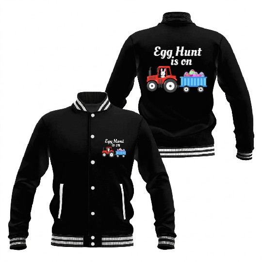 Egg Hunt is On Easter Sunday Christian Holiday Baseball Jackets