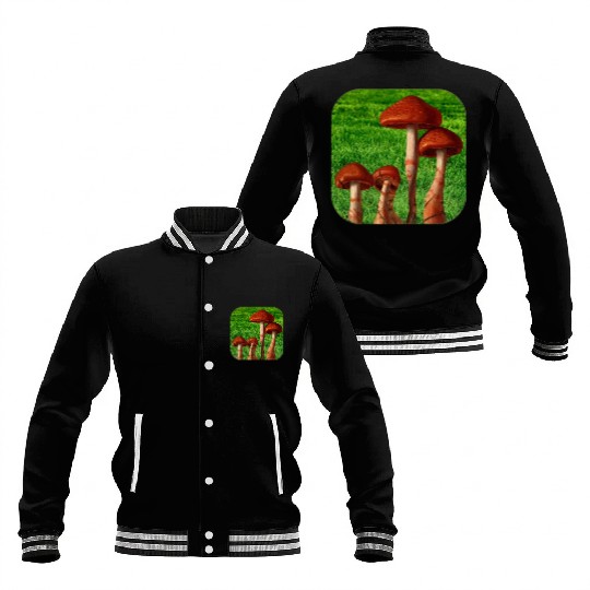 Natural mushroom Baseball Jackets