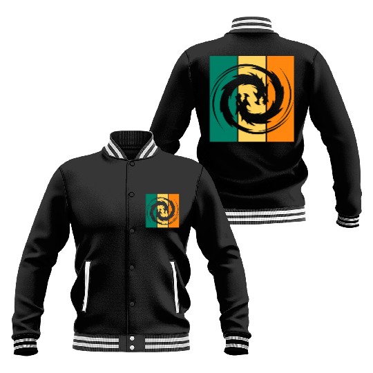 Dragon Ying Yang Baseball Jackets