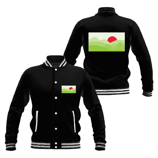 Minimalist Sun Light Green Baseball Jackets