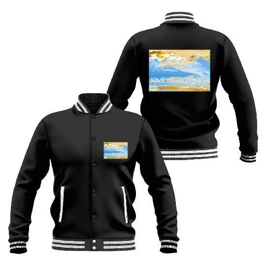 Golden Blue Mountain Lake Baseball Jackets
