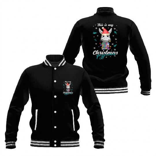 Winter Christmas Pyjama Donkey Baseball Jackets