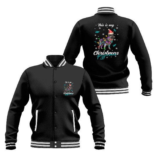 Winter Christmas Pyjama German Shepherd Dog Baseball Jackets