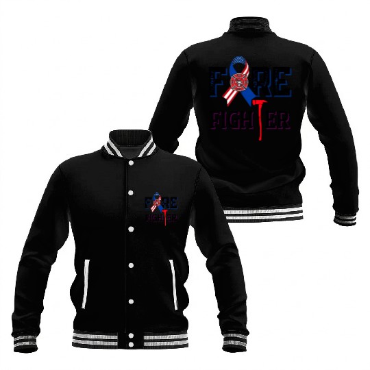 Firefighter American Flag Axe Baseball Jackets