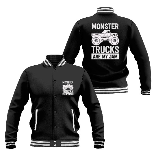 Monster Trucks Are My Jam Vintage Retro Baseball Jackets