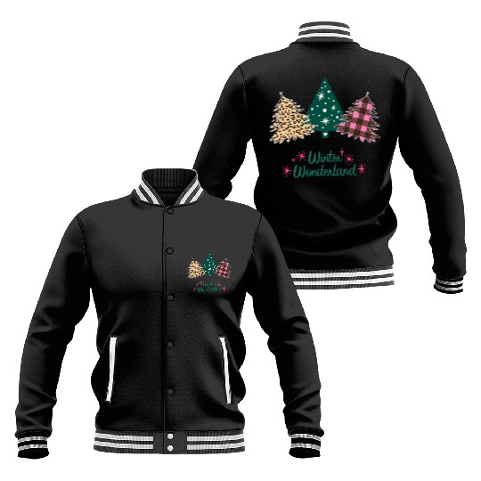 Winter Wonderland - Christmas Trees! Baseball Jackets