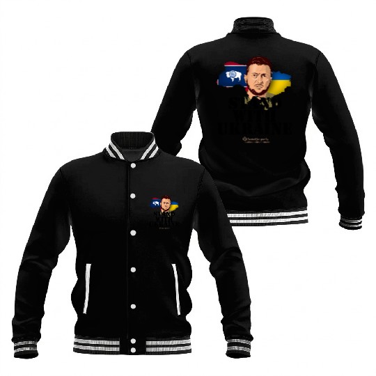 Ukraine Wyoming Flags Zelensky Baseball Jackets