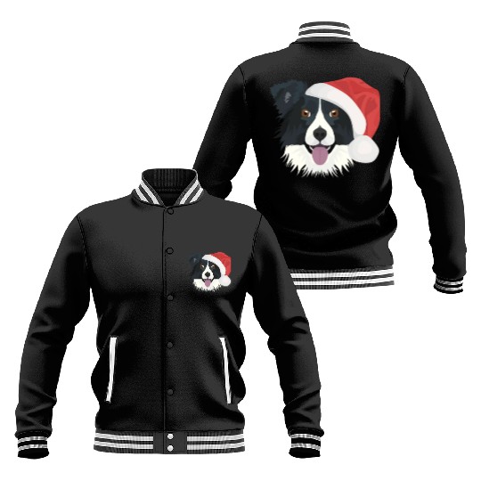 Border Collie Merry Christmas Baseball Jackets