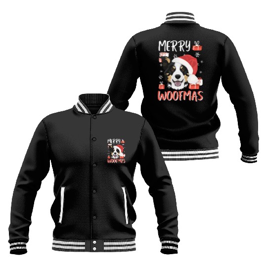 Border Collie Merry Christmas Baseball Jackets