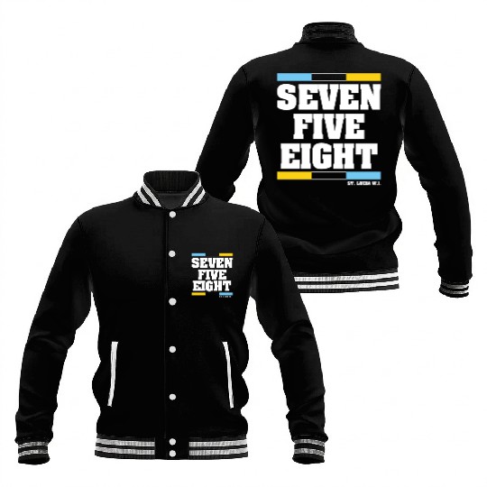 Seven Five Eight (Black) Baseball Jackets