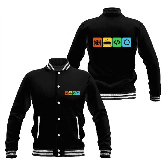 Eat, Sleep, Code, Repeat | Software Engineer Baseball Jackets