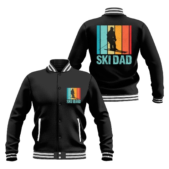 Ski Winter Skiing - Ski Dad Baseball Jackets