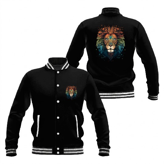 Mandala Lion Baseball Jackets