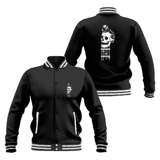 Rock N Roll Skeleton Head -Sweet Rock On Guitar Baseball Jackets