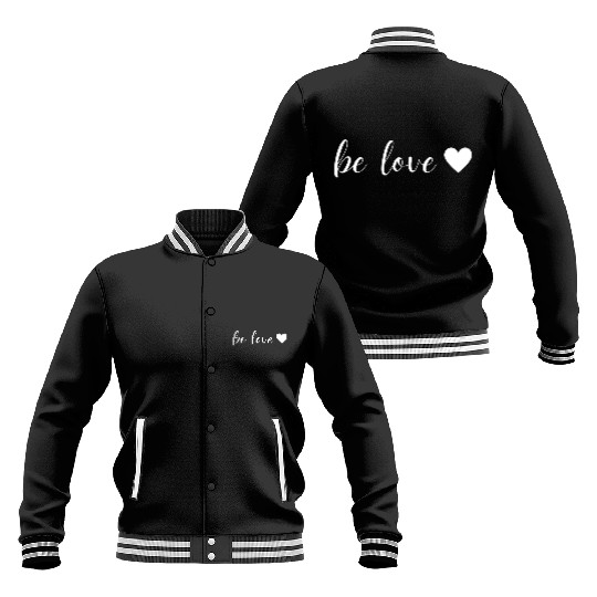 Be Love White Heart Baseball Jackets