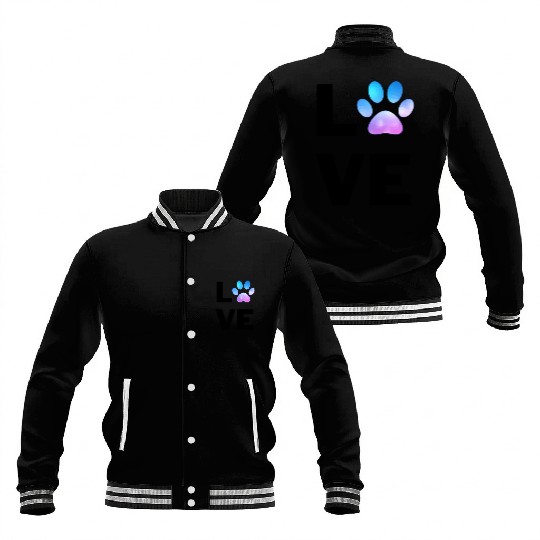 Cute Paw Print Dog Love Baseball Jackets