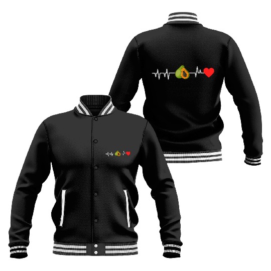Papaya Heartbeat Baseball Jackets