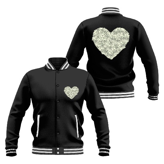 US dollar heart shape, love money Baseball Jackets