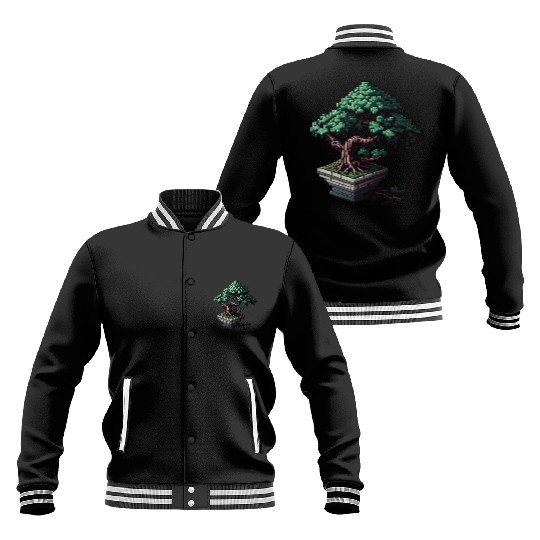 8 Bit Bonsai Tree Baseball Jackets