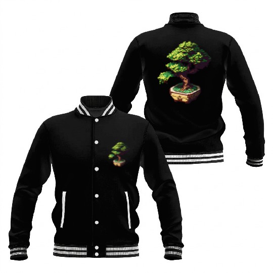 8 Bit Bonsai Tree Baseball Jackets