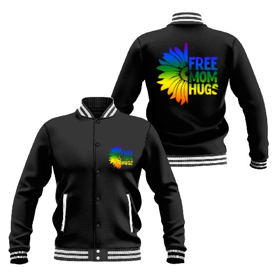 Free Mom Hugs, LGBT Sunflower Baseball Jackets