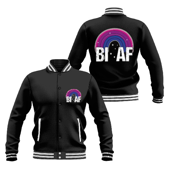 Bi AF Bisexual Pride Flag Rainbow Baseball Jackets
