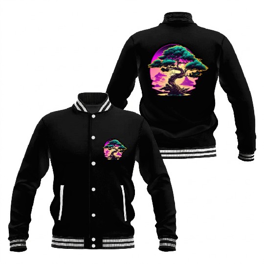 Synthwave Bonsai Tree Baseball Jackets