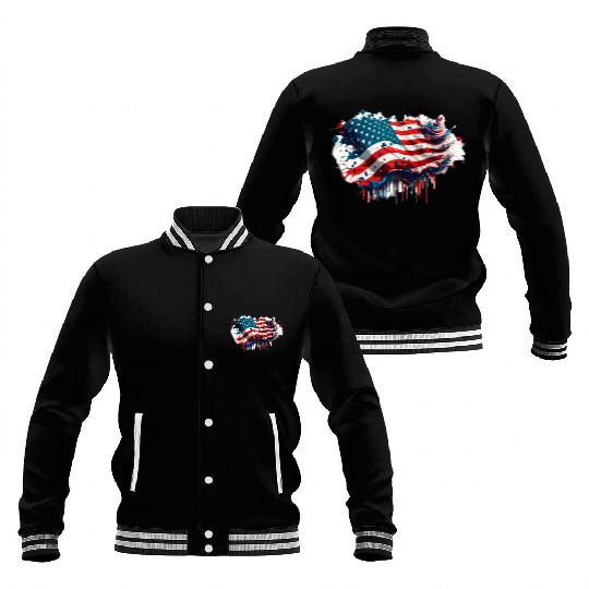 Patriotic Flow Baseball Jackets
